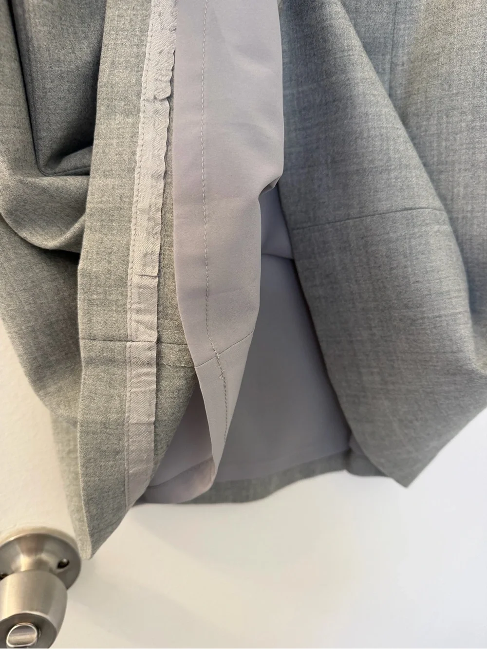J. Crew Gray A-Line Skirt with Cream Tie